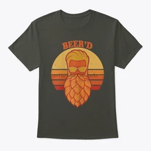 Camiseta de hombre cerveza D lúpulo para Barba Vintage puesta de sol camiseta de mujer