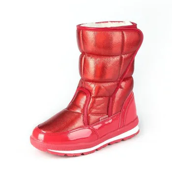 

size 27-41 children's boots Russian winter snow boots for mother/kids waterproof plus velvet long boots adult plush Rubber boots
