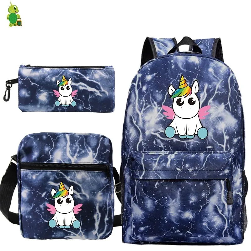 17 Mochila Единорог Рюкзак 3 шт./компл. школьные рюкзаки для девочек-подростков; для мальчиков и девочек, рюкзак для путешествий, Для женщин рюкзаки сумки на плечо Карандаш Чехол - Цвет: 17