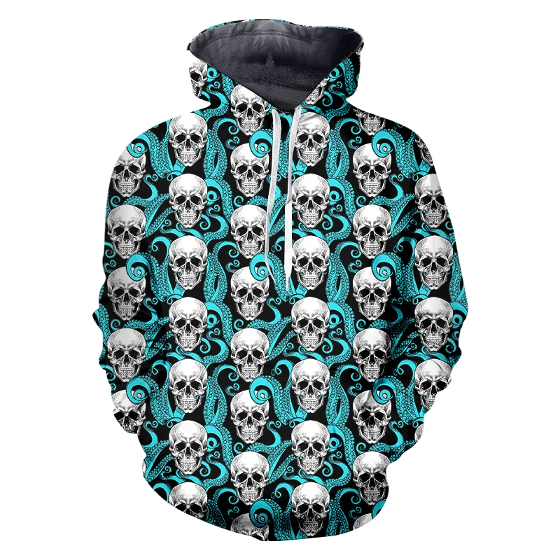 

Skeleton Tentacle 3d Hoodie Printed Men's Hooded sweatshirts Casual pullover hip hop Oversized Men's clothing unisex hoodie