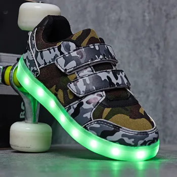 

Children's Shoes LED Light-Emitting Glowing Sneakers USB Charging Lamp Little Girl Boys For Kids Shoes Students Glitter 6789size