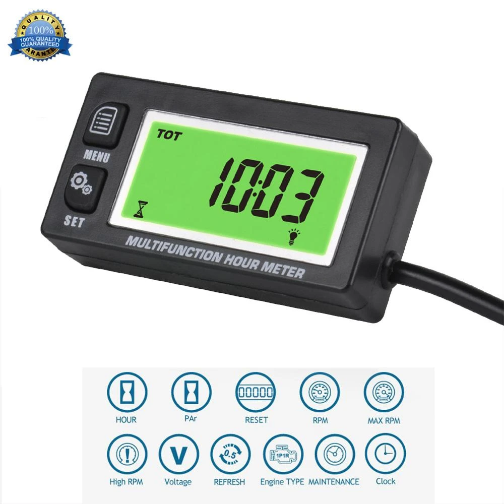 Voltmeter Tachometer Hour Meter Max RPM LCD Digital Display ATV QUAD Pit Bike Voltmeter Tachometer Hour Meter Max RPM LCD Digital Display ATV QUAD Pit Bike