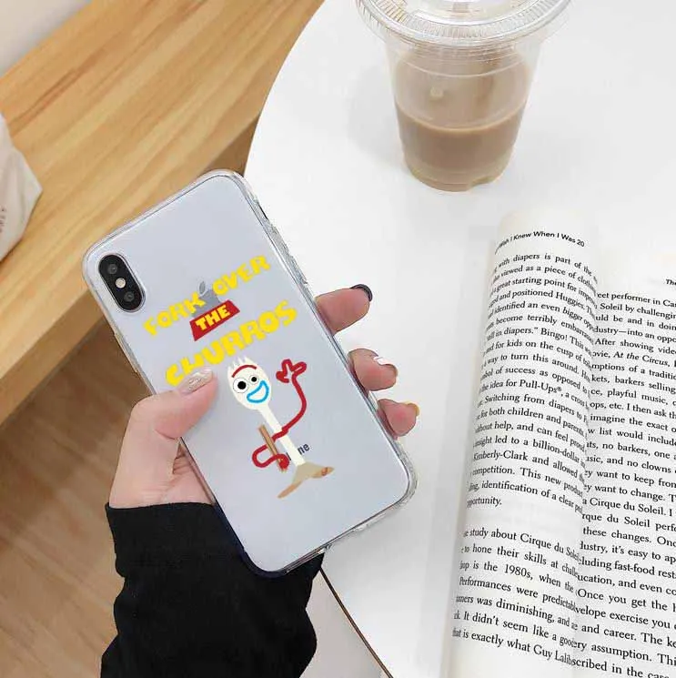 Мультяшный Forky чехол для телефона для iPhone SE 5S 7 11 Pro X XS MAX XR 8 6 6s Plus забавная история игрушек Мягкая силиконовая задняя крышка с надписью Funda