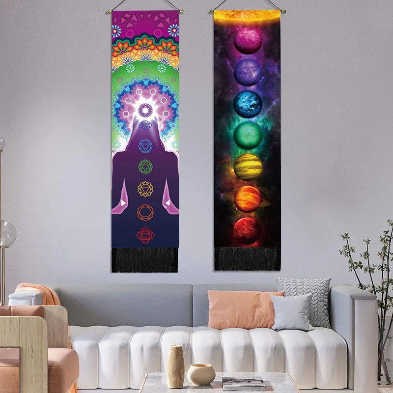 Decorative Wall Murals Bohemian Style Living Room Bedroom Hanging Cloth Seven Chakra Series Tapestry Yoga Healing Painting | Дом и сад