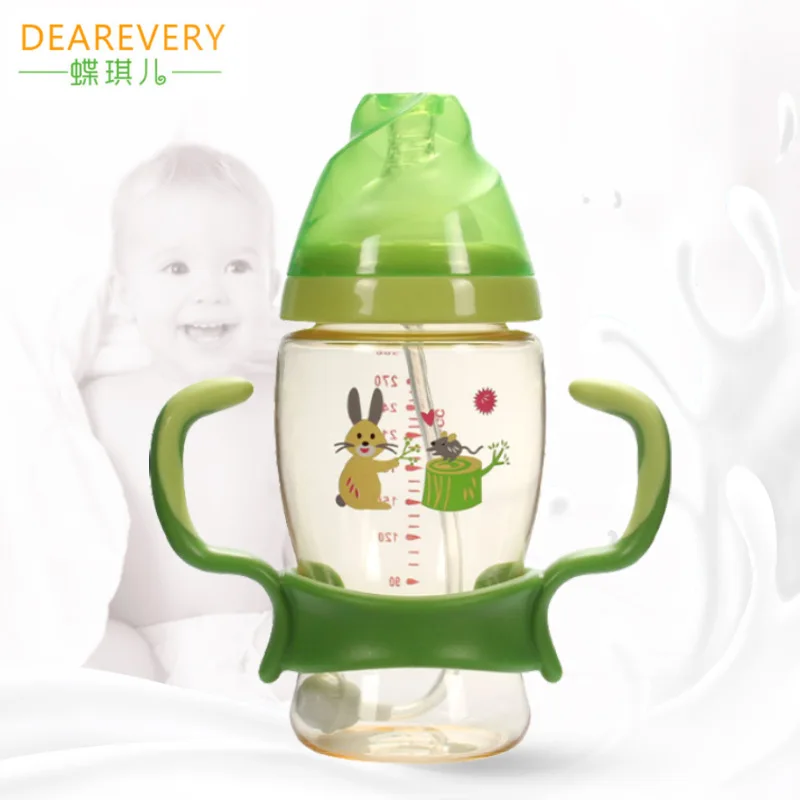 

Butterfly Qi Creative Handle Infant Wide Mouth Soother Baby Shatter-resistant PPSU Milk Bottle Maternal And Child Supplies