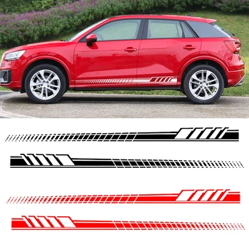 

1 Pair Car Accessories Exterior Car Stickers for All Car Vinyl Bumper Decal Racing Body Side Strip Universal Bumper Hood Sticker