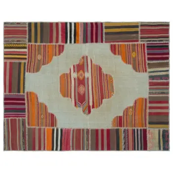 

Handmade Natural Vintage Patchwork Rug Area Rug 158x201 Cm-5'2''X6'7''