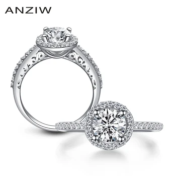 

ANZIW New Round Cut nscd Women Party Rings 925 Sterling Silver Anel De Ouro High Quality Engagement Wedding Ring Jewelry Gifts