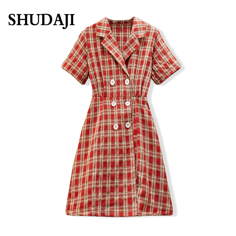 Женский костюм в стиле ретро двубортное летнее платье во французском большие