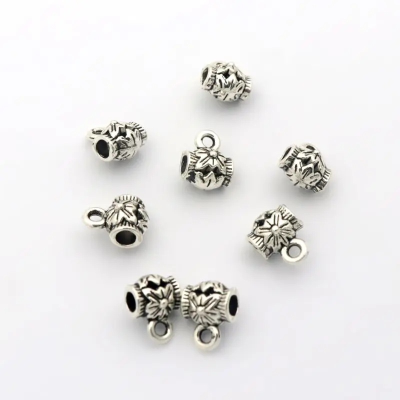 50 stücke Tibetischen Silber Blume Große Loch Link Perlen Dia-verbinder Charms Für Schmuck Machen Erkenntnisse Großhandel Zubehör – Detail 6