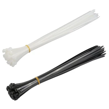

100pcs 2.5*200mm 2 Color Self-locking plastic nylon tie nylon Wire Cable Zip Ties Cable Ties Anti-Aging High Tensile Strength