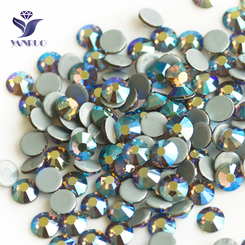 Smoked Topaz AB YANRUO 2058HF SS16 SS20 железо на стразы горячей фиксации Стразы супер качество цвет AB Камни Стекло теплопередача для одежды - Цвет: Smoked Topaz AB