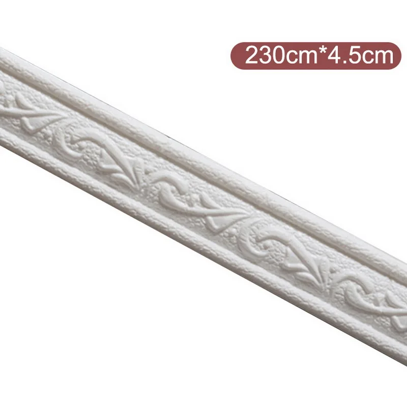 13 Styles 3D Foam Wall Edge Strip Stickers Self Adhesive Waterproof Baseboard Corner Waist Line Sticker Wall Trim Line 2.3M