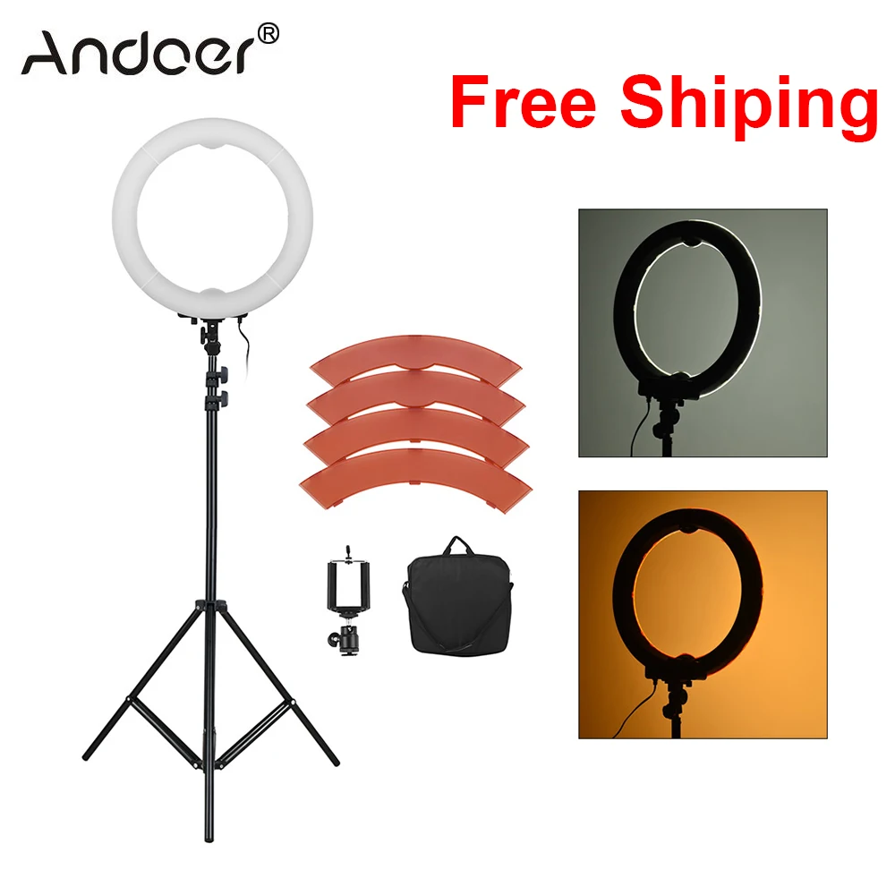 

Andoer 36W 5500K 360 LED Photographic Lighting Dimmable Camera Photo Studio Phone Photography Ring Light Lamp & Tripod Stand
