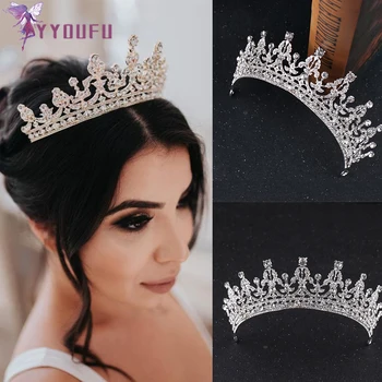 

YYOUFU New Arrivals Bridal Crown Hair Accessories Bride Hair Accessories Fashion Crystal Rhinestone Wedding Jewelry
