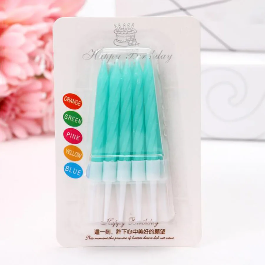 10 шт./лот Coloful свечи рождения День рождения свечи торт украшения Baby Shower мальчик девочка первые День рождения для детей Dec