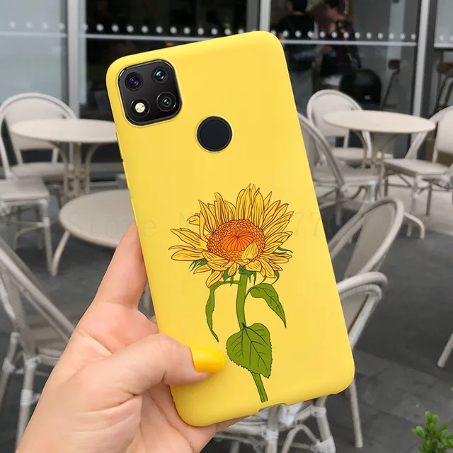Sunflower Painted Soft Silicone Phone Case For Xiaomi Redmi 9C NFC 9 C 9A Case Butterfly Back Cover For Redmi 9A 9C 9 a Bumper dyth