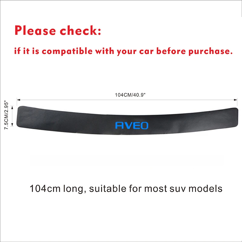 104CM X BLUE Автомобильный бампер, защита от царапин, полоса для Chevrolet AVEO, Задний защитный бампер, протектор из искусственной кожи, автомобильные наклейки - Цвет: 104CM X BLUE