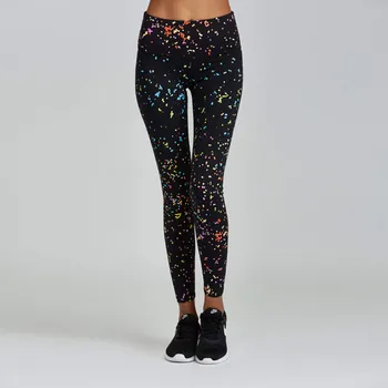 

Women Summer Leggings Colorful Color Point Print Fitness Sports Running High Waist Long Lady Athletic Pants Pantalon Fem #YJ