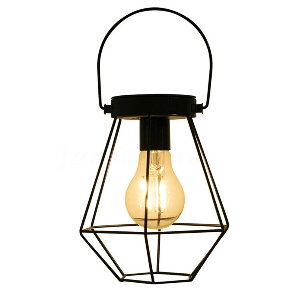 

Landscape Yard Pathway Metal Solar Powered LED Waterproof Lawn Lantern Retro Outdoor Hanging Light Festival Patio Decor Art