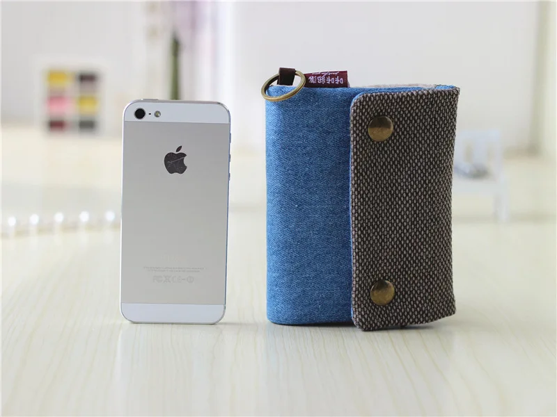 Handmade Three-Fold Fabric Wallet - Multi-Function Zipper Purse for Teens and Adults