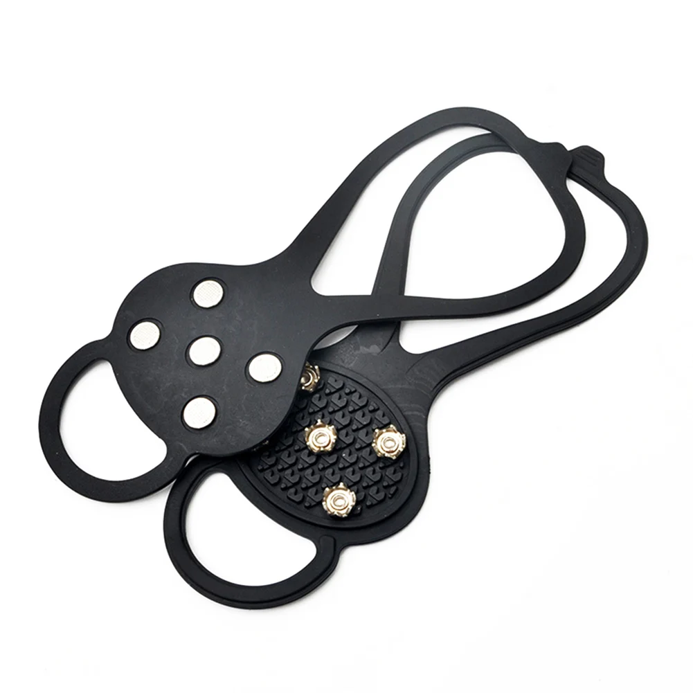 

New Anti-Slip Snow Ice Shoe Rubber Grip Spike Outdoor Climb Iron Crampons Cleat Ground-Gripping 5 Steel Studs