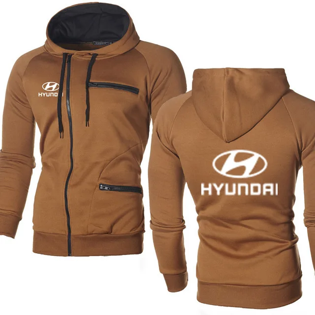Мужская куртка для hyundai с логотипом автомобиля, толстовка с капюшоном, модная, весна-осень, флисовая, хлопковая, на молнии, толстовки в стиле хип-хоп, Harajuku, мужская одежда - Цвет: as picture