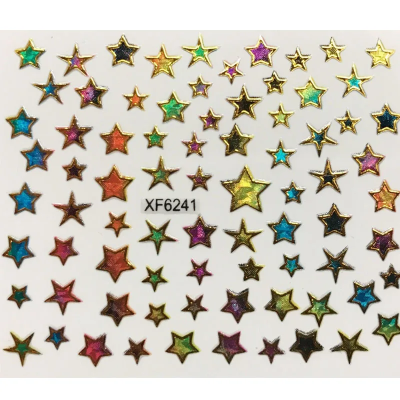 

Nail Art 3D Decal Stickers Iridescent Mosaic Laser Stars Nails Decorations