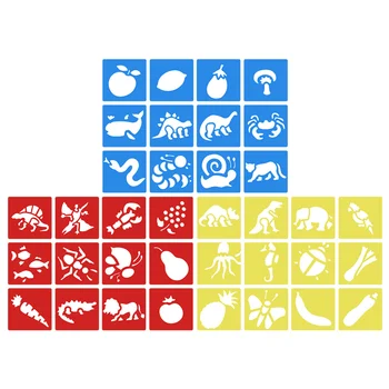 

36PCS Portable Painting Template Drawing Tools Hollow out Painting Stencil Educational Toys for DIY Drawing Preschool Kids (Mixe