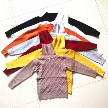 

Boys Sweaters Kids Ribbed Sweaters Winter Boys Knit Sweater Winter Clothes Girl Pullover Turtleneck O Neck 2-7 Years