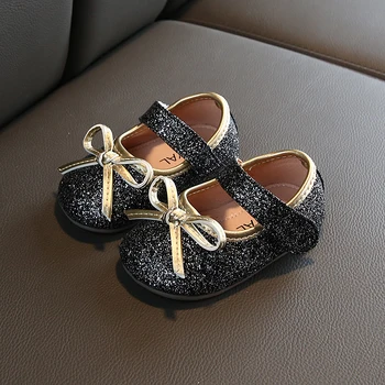 

Sequin Baby Girls Leisure Shoes pure color Infant shoe flat Bowknot Spring Autumn Toddler Princess Anti-skid SSW033