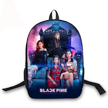 

Blackpink Girls Printed Designer Bookbag 16 Inch Korean Purse Backpack Kawaii Waterproof Kpop School Bags for Teenager Girls Bag