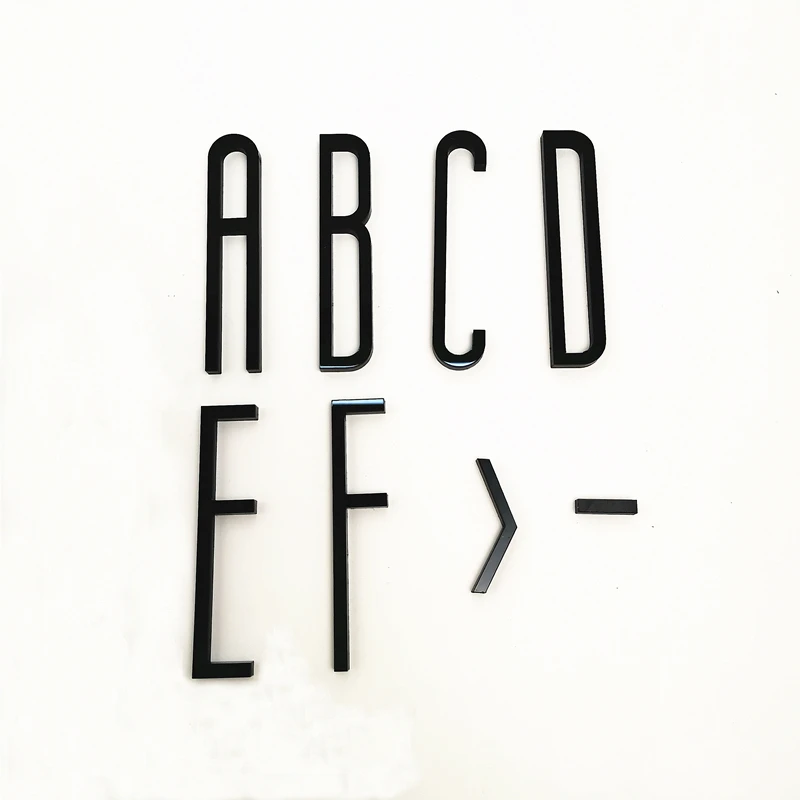 8cm ABS 3D Plastic House Number Letters Home Address Door Numbers Digital Outdoor Sign Plates Hotel Sticker Label 0-9 Black