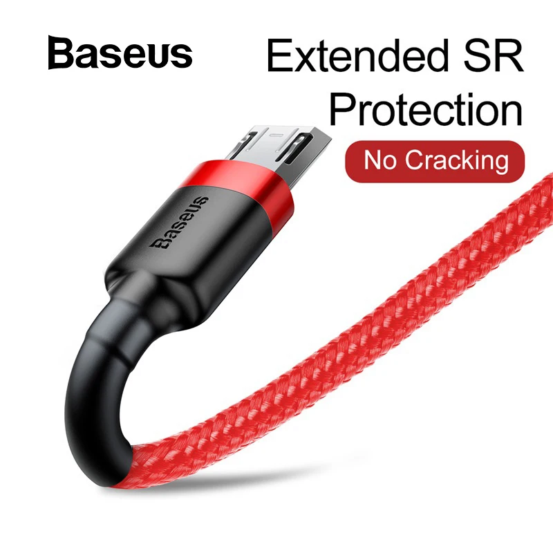 Baseus Micro USB кабель зарядный шнур 2.4A Быстрая зарядка USB кабель для передачи данных для samsung Xiaomi Android мобильных телефонов