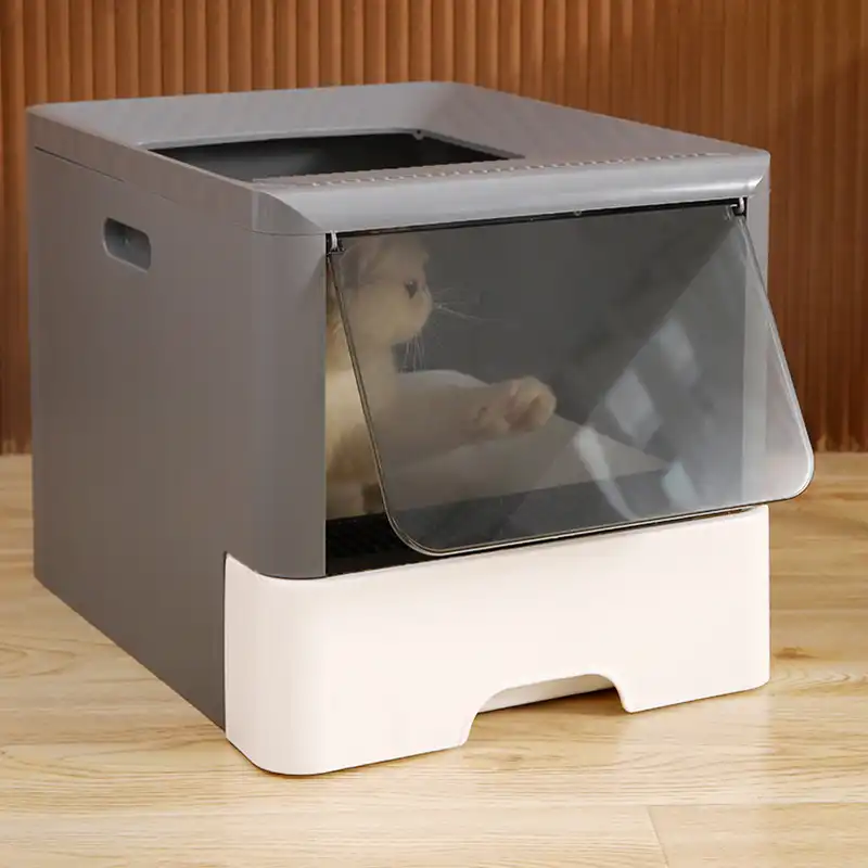 Bac A Litiere Pour Chat Meuble De Toilette Portable Semi Ferme Bac A Sable Aliexpress
