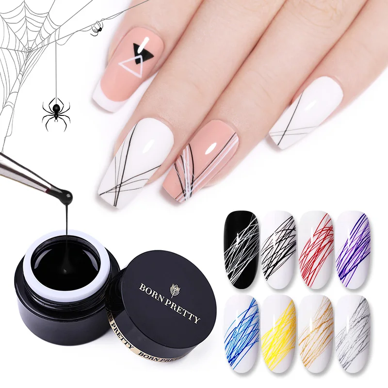 

BORN PRETTY 5ml Drawing Gel Polish Semi-permanent Nail Art Pull Line Gel Thick Elastic Paint Gel Nail Polish for DIY Manicuring