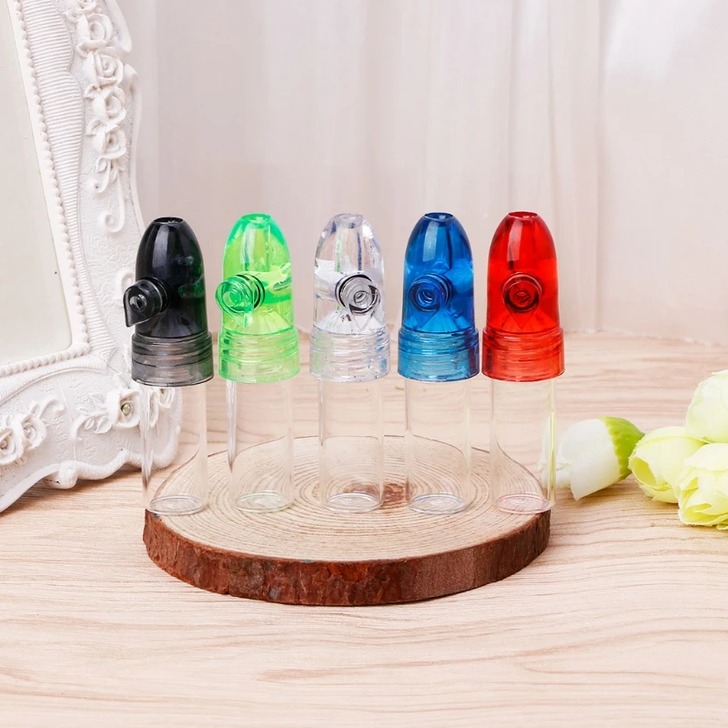 

New Useful Snuff Bullet Box Dispenser Snuffer Glass Bottle Snuff Sniff