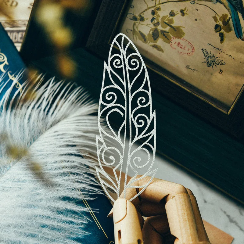 10 шт. белые кружева перо лист бумаги для DIY Скрапбукинг/изготовление карт/Дети забавное украшение поставки