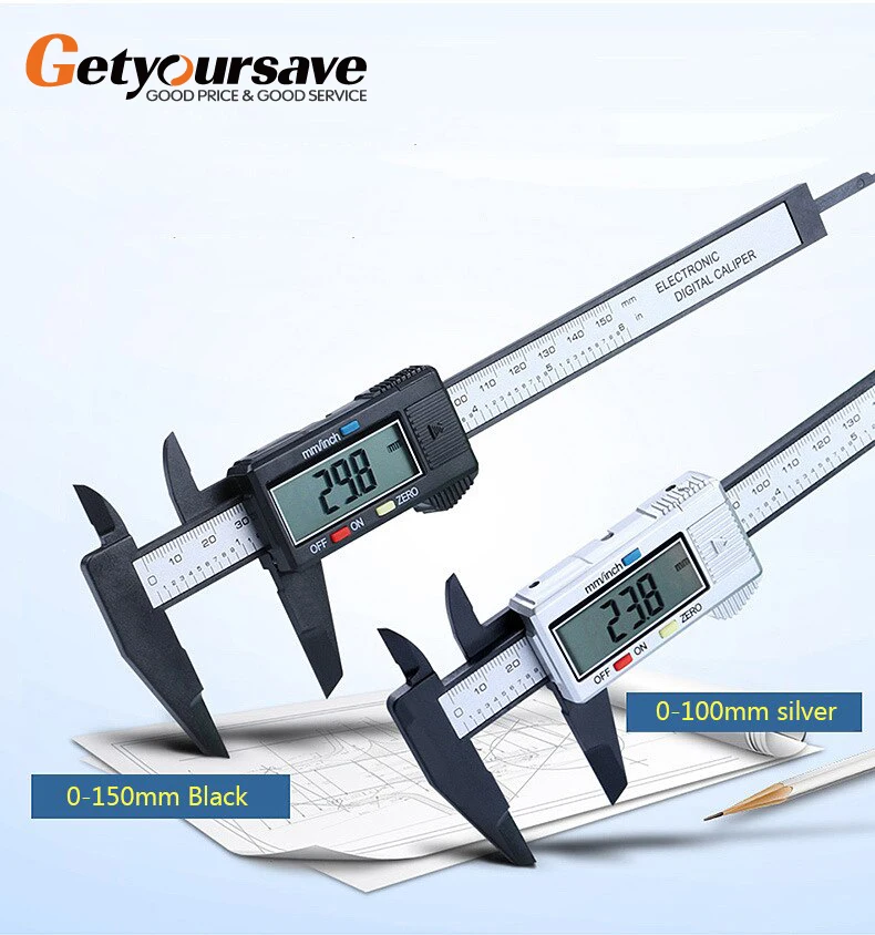 

Digital Caliper 6 inch Electronic Vernier Caliper 100mm Calliper Micrometer Digital Ruler Measuring Tool 150mm 0.1mm