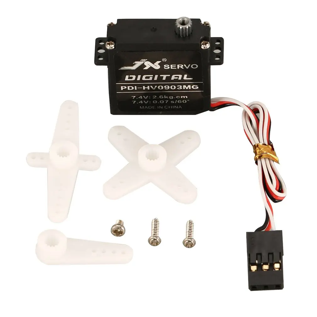 

RC Drone JX PDI-HV0903MG Mini Steering Torque Digital Metal Gear Core Servo for RC Fixed Wing Airplane Plane