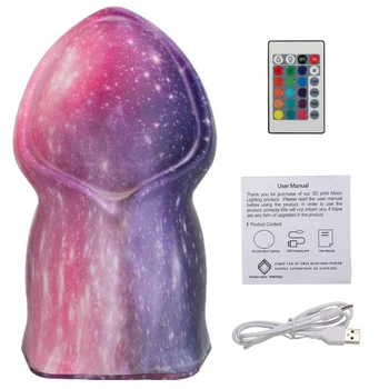 

NEWKBO 16 color 3D printing ghost night light USB rechargeable LED creative remote control light home decoration lighting lamp