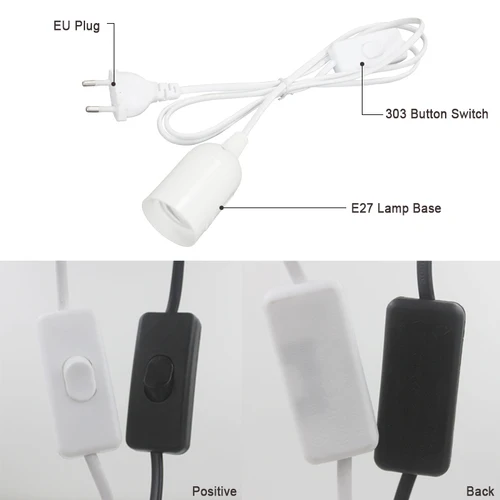 EU US 플러그 1.8m 전원 코드 케이블 E27 램프 베이스 홀더, 스위치 와이어 포함, 펜던트 LED 전구 고정 장치, 행램프 서스펜션 소켓 4