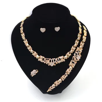 

XO jewelry set 14K gold Wedding Necklace Earring Sets Bridal Jewelry Sets for Women Elegant Party Gift Fashion Costume