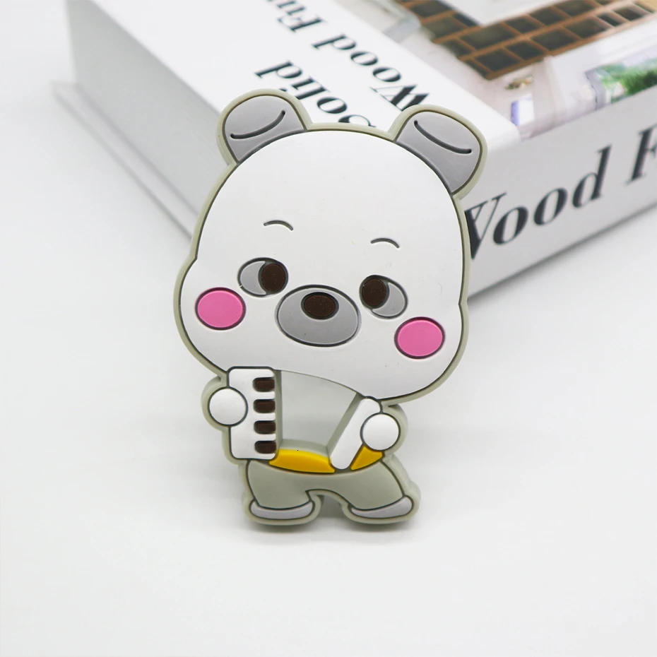 TR023-4 Light Grey 1 шт. грызунок Медведь Детский Прорезыватель пищевой силиконовый прорезыватель BPA Бесплатно Детские Прорезыватели игрушки Соска-Подвеска Шарм аксессуары для кормления - Цвет: TR023-4 Light Grey