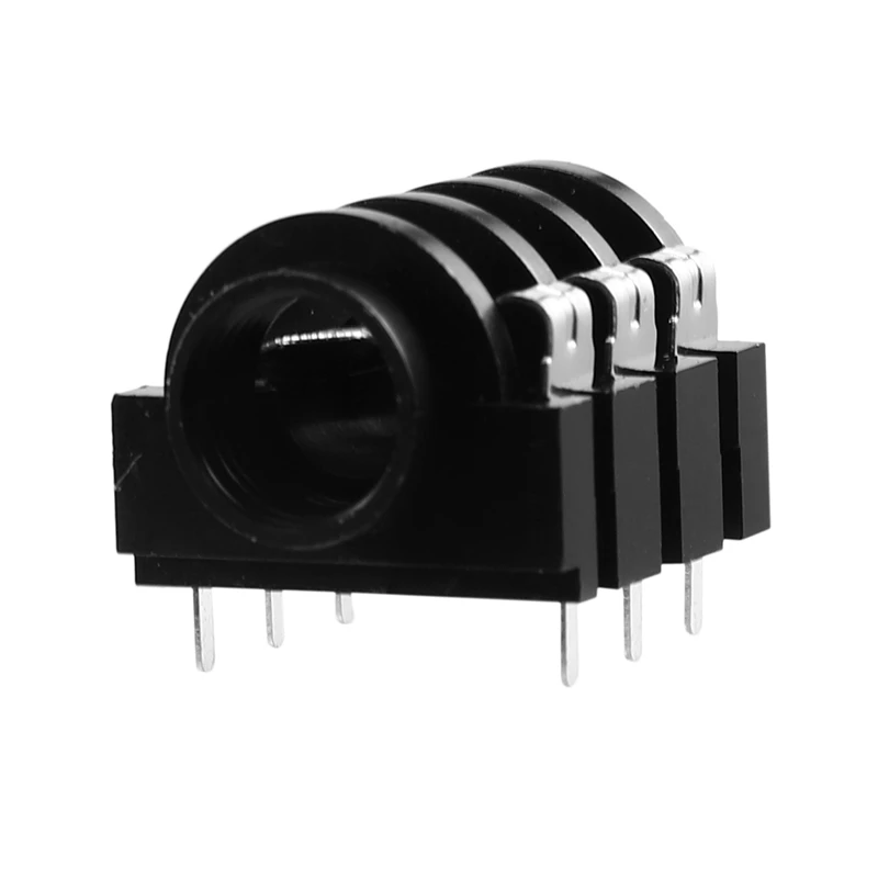 

100PCS PJ-644C Plastic Audio Stereo 1/4 Inch Jack with Metal Ring PCB Terminal 6.35MM Microphone / Audio / Headphone Jack