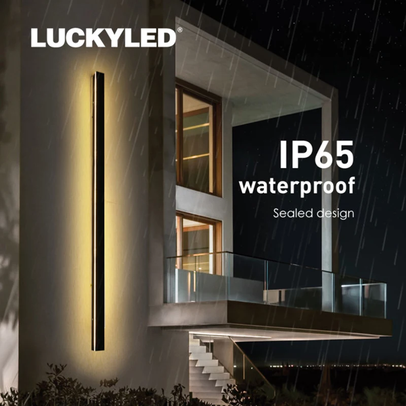 Modern Led Wall Light AC85-265V Waterproof IP65 Outdoor Lighting Garden Porch Long Wall Lamp Indoor Decoration Sconce