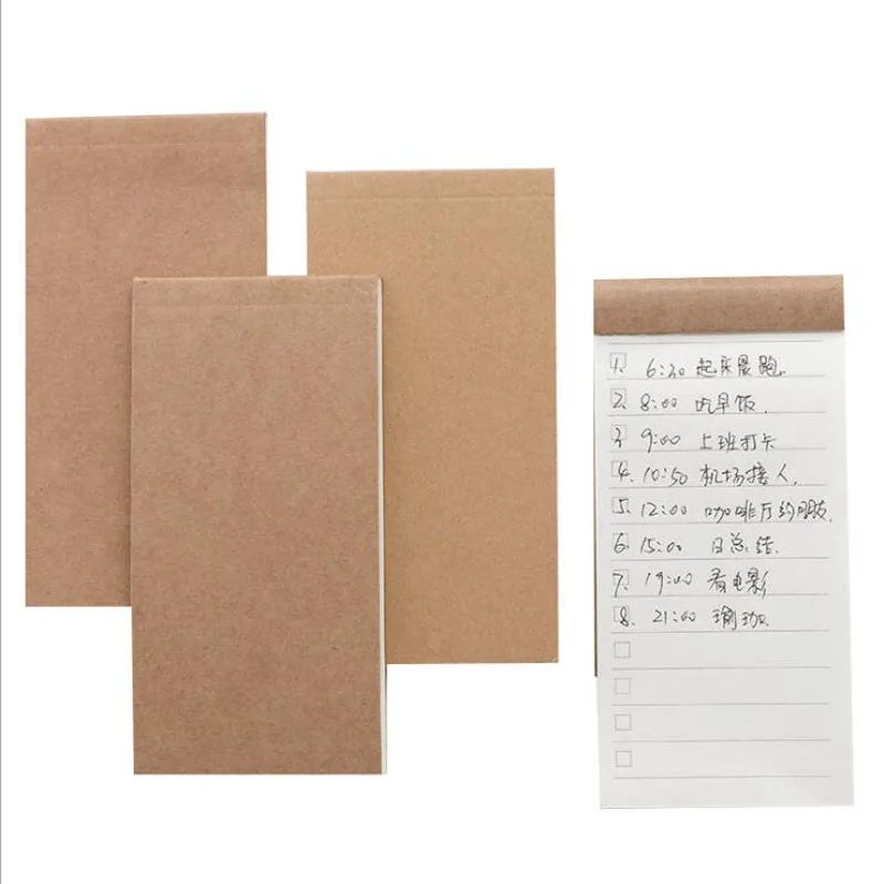 

4pcs/lot New Line Grid Blank Notepad Plain Kraft Notebook Sketchbook Cahier Office & School Supplies Stationery gift G189