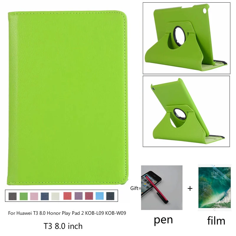 Вращающийся на 360 градусов чехол из искусственной кожи для Huawei MediaPad T3 8 0 Honor Play Pad 2