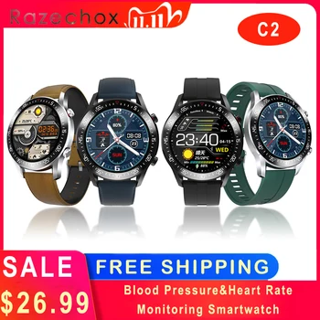 

C2 Sport Smart Watches 1.3inch HD Screen Heart Rate Blood Pressure Oxygen Monitor Bluetooth Camera IOS Women Men Smartwatch