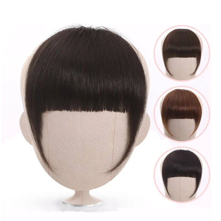 Halo Lady Beauty-flequillo romo de cabello humano peruano, Clip en piezas de cabello no Remy, flequillo de flequillo con flecos 613 Rubio